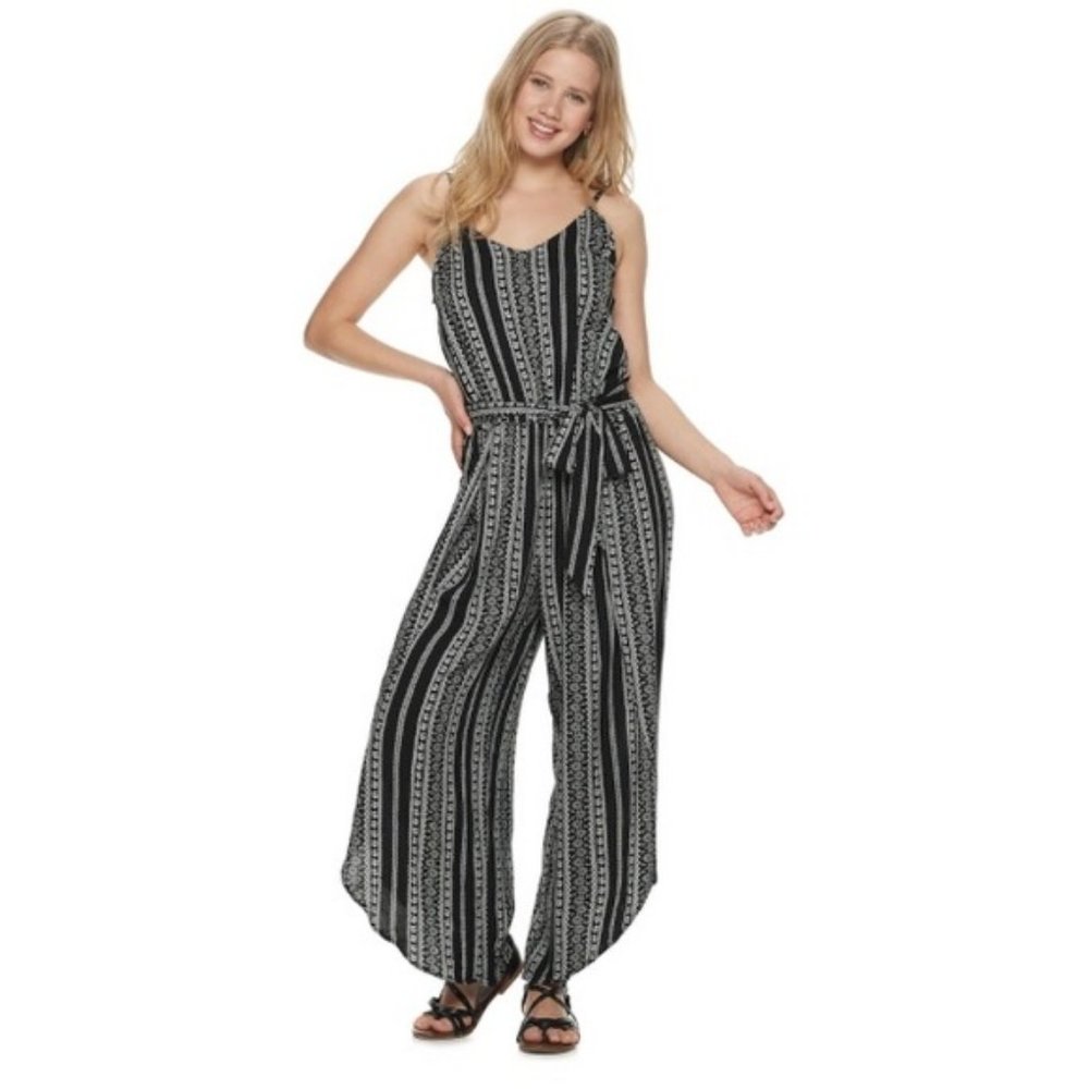 American Rag Jumpsuit Black and White Striped